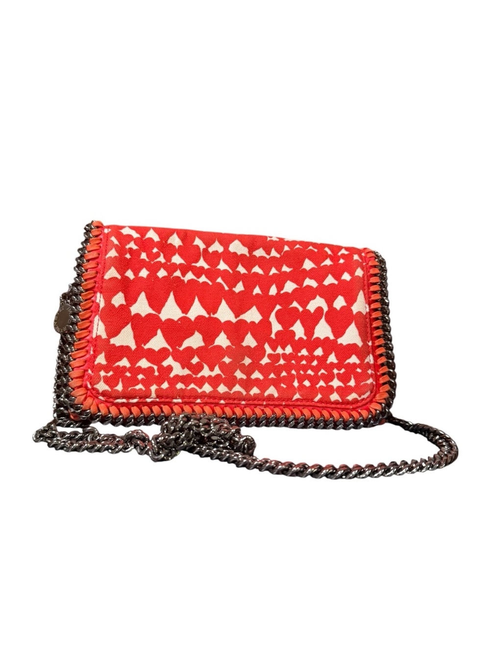Stella McCartney Falabella Heart Print Canvas Chain Crossbody Clutch Bag - Picture 5 of 13